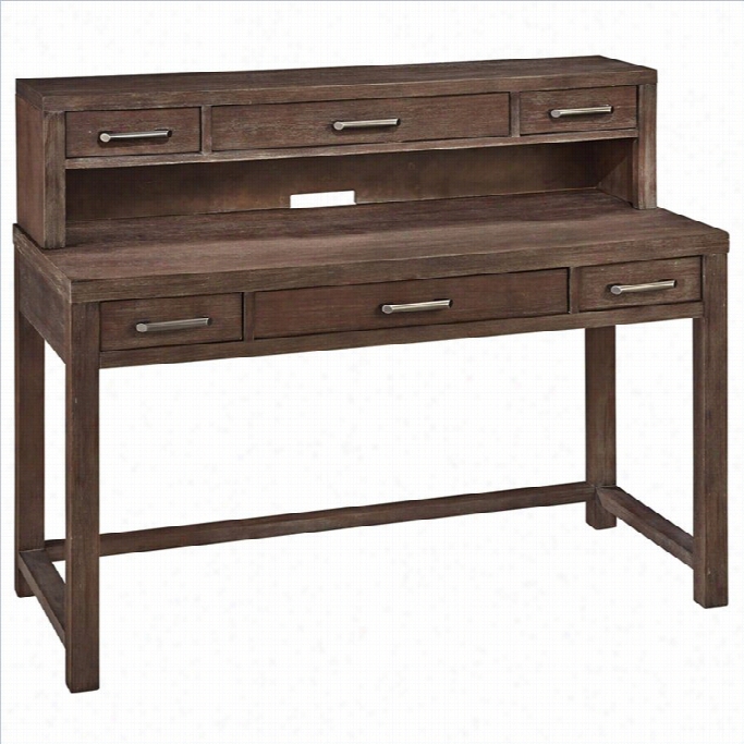 Home Styles Barnside Executive Desk With Hutch In Aged Barnside