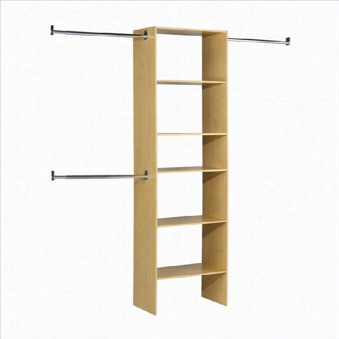 Homestar Wide Closet Tower In Birch Laminate