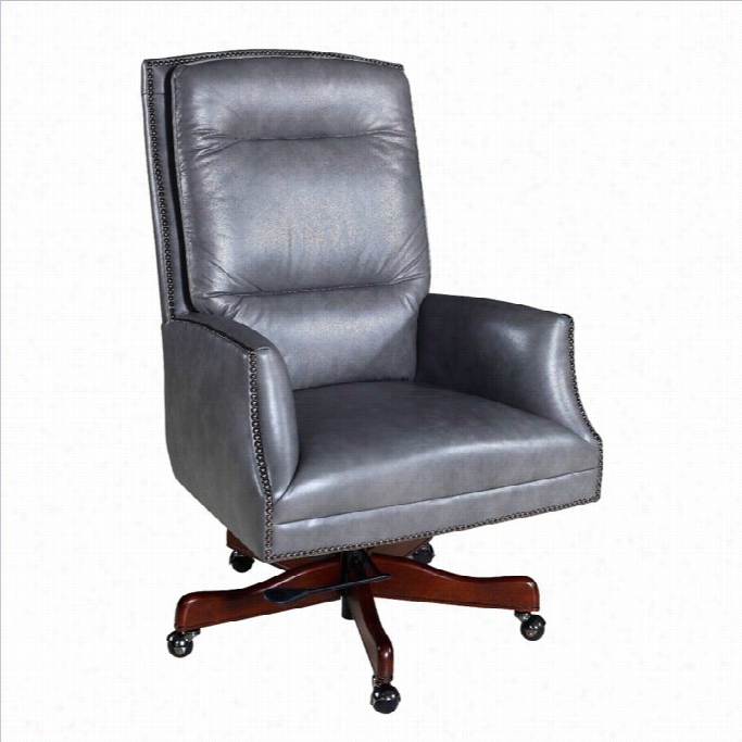 Hooker Furniture Exeuctive Leather Wivel  Tilt Off Ice Chair In Eempyrean Ash