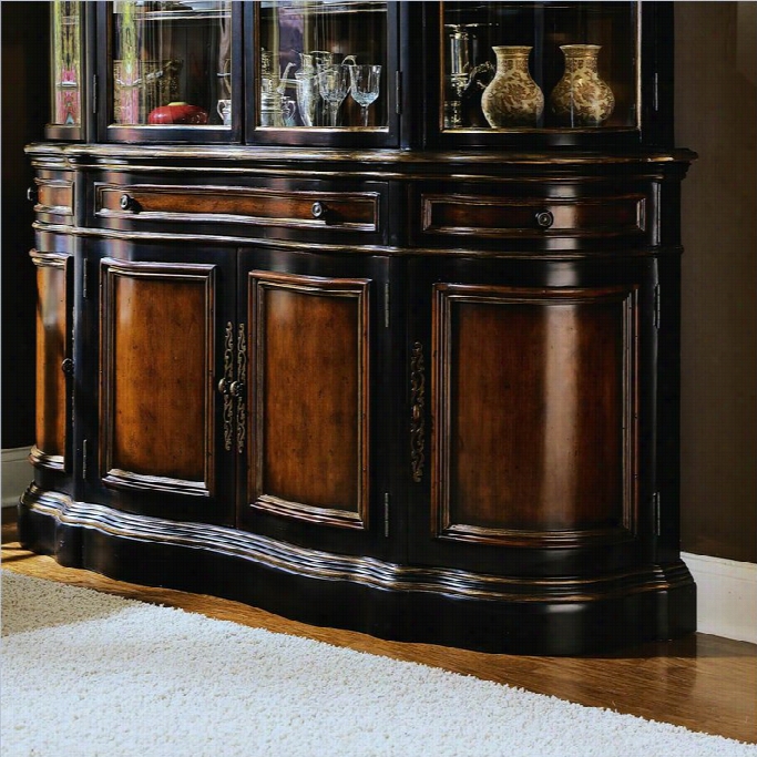 Hooker Furniture Preston Extended Elevation Refreshment-counter In Cherry/mahogany Finih