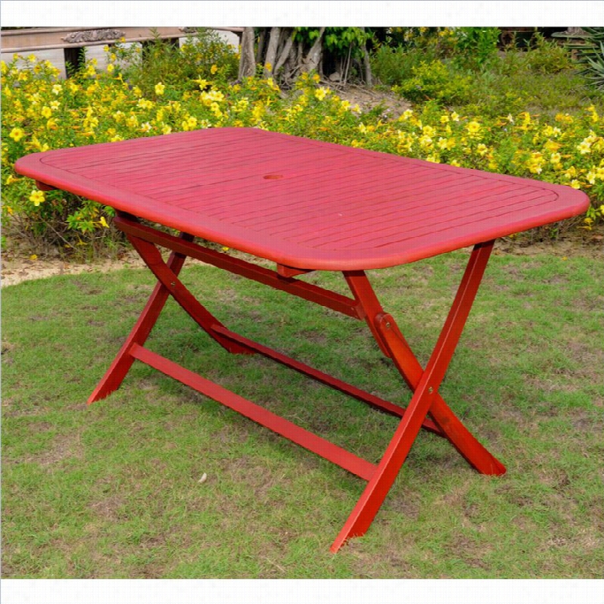 Internatiomal Caravan Magnificent Tahiti 60 Patio Folding Tabl En Barn Red