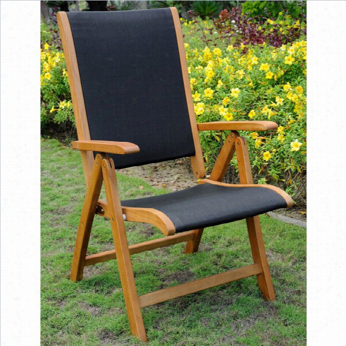 International Caravan Royal Tahiti  Multi -positon Balau Patio Dining Chair