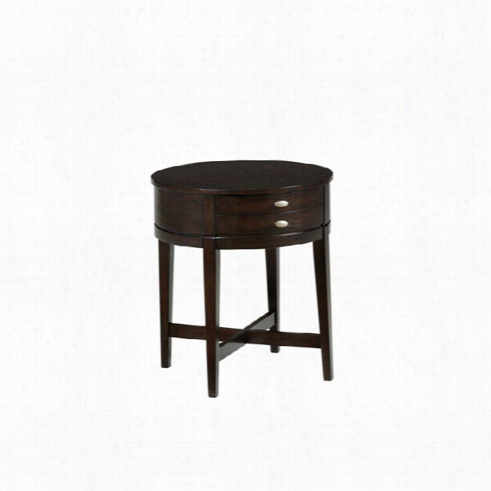 Jofran Kent County Miniatures Round End Table In Dark Oak