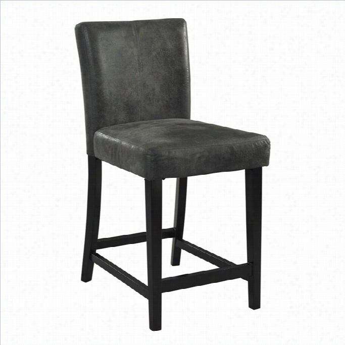 Linon Morocco 30 Bar Stool In Black And Charcoal