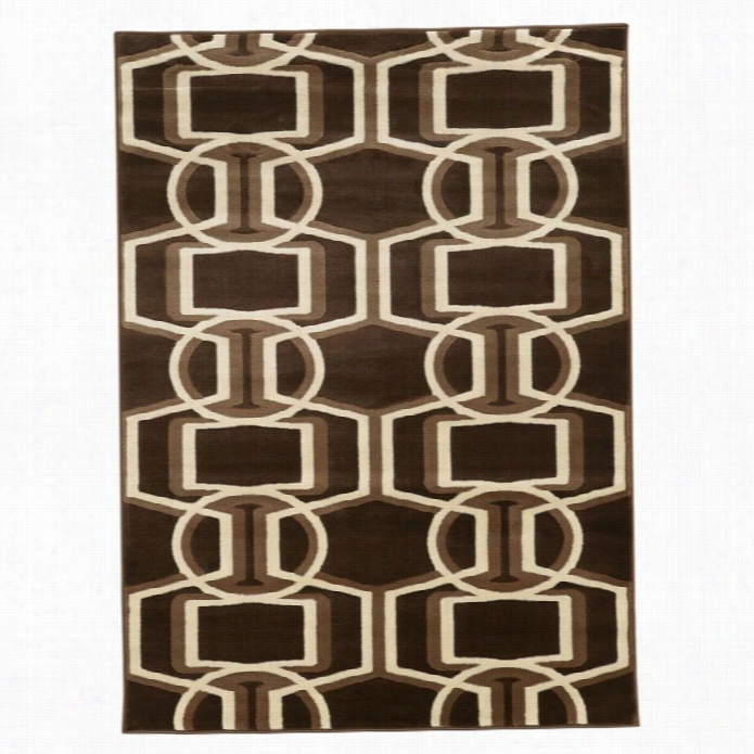 Linon Roma 2' X 3' Brid Le Rug In Chocolate And Beige