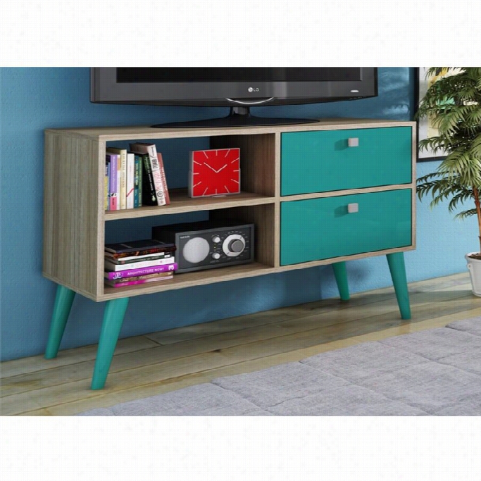 Manhattan Comfortdalarna 35 Tv Stand In Oak Aqua