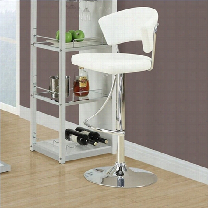 Monarch 28 Hydrauic Lift Bar Stool In White And Chrome