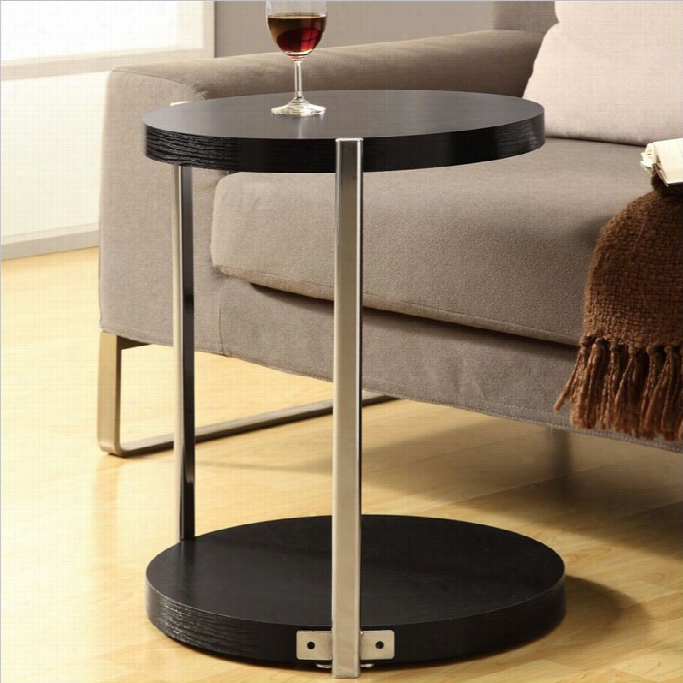 Monarch Metal Cacent Table In Cappuccino And Chrome