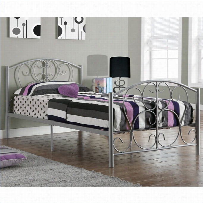 Monarch Twin Metal Bed Frame In Silver