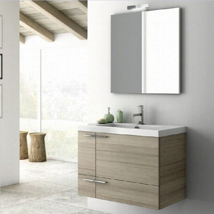 Nameek's Acf 32 New Space Wal L Mounted Bathroom Vanity Set In Larch Canapa