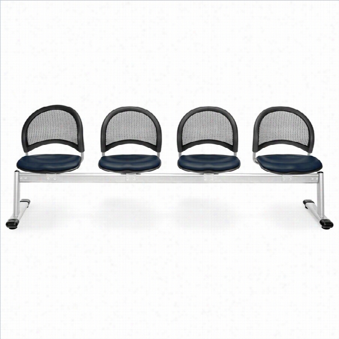 Ofm Moon 4 Beam Seating With Vinyl Seats In Navy
