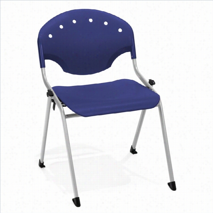 Ofm Stack Stacing Chair No Arms In Silver And Blue