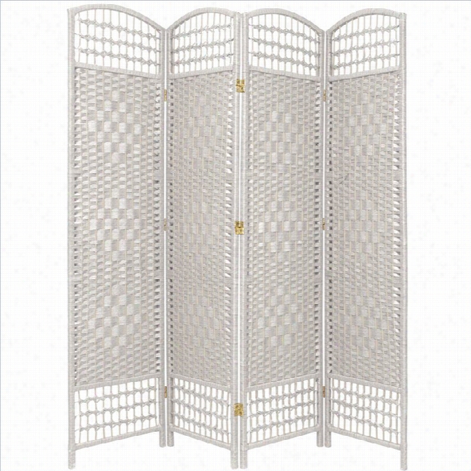 Oriental Furniture 4 Panels Tall Apartment Divider In White