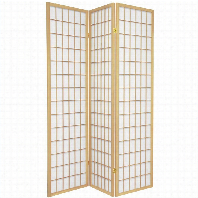 Oriental Furinture 6 ' Tall Window Panel Shomi Screen In Natural