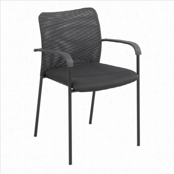 Safco Vue Mesh Guest Stacking Gues T Chair In Black (set Of 2)