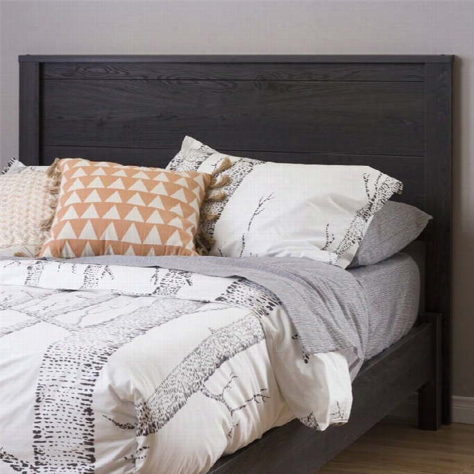 Sout Hshore Fynn Full Headboard With Storage In Ggray Oak