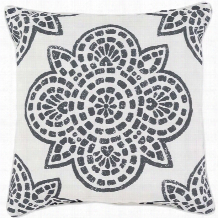 Surya Hemma Poly Fill 16 Square Pillow In Black