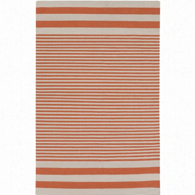 Surya Oxford 8' X '1 Hand Woven Cotton Rug In Orange