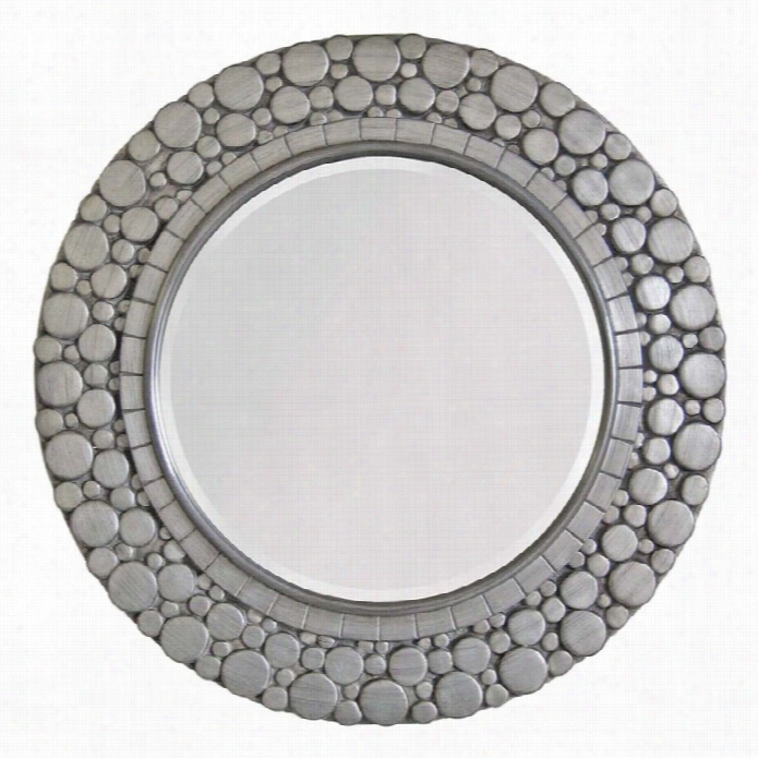 Surya Round Wall Mirror In Silver