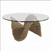 Tommy Bahama Home Aviano Round Glass Top Wicker Cocktail Table