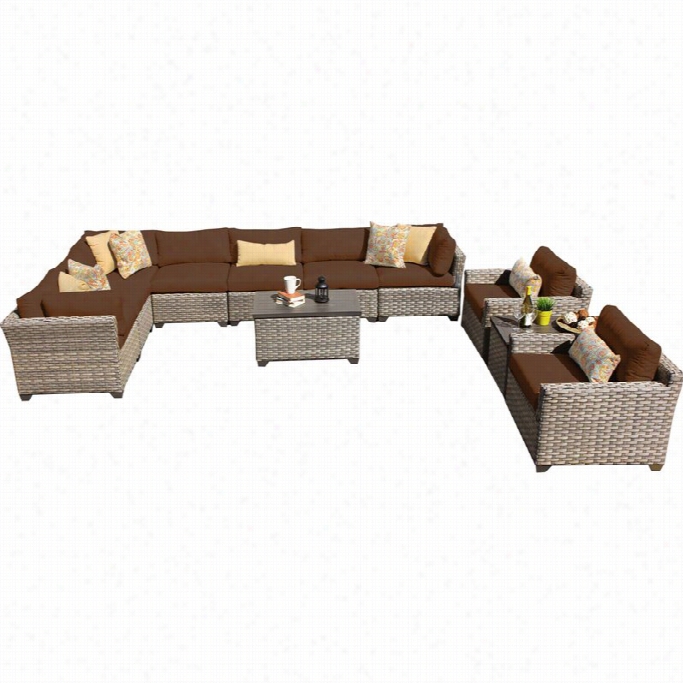 Tkc Monterey 11 Piece Outdoor Wicker Sofa Se In Cocoa