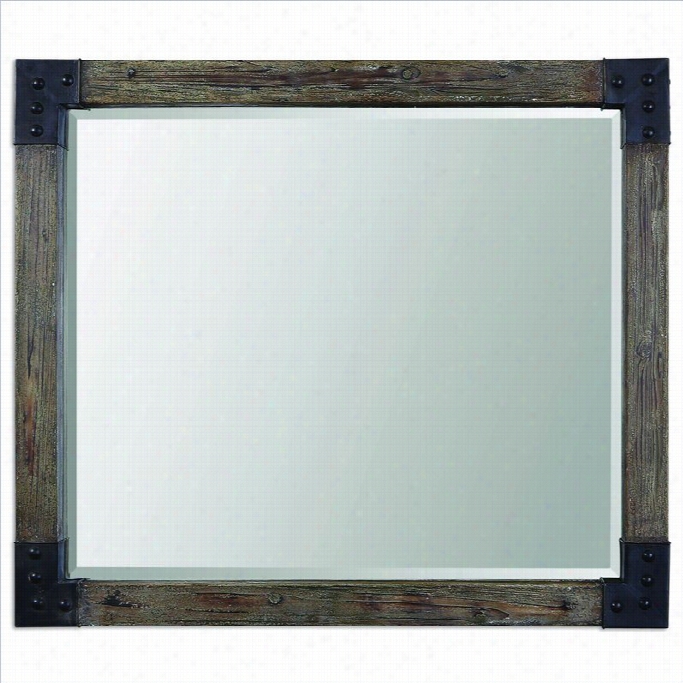 U Ttermost Nelo Weathered Wood Mirror In Aged Gray