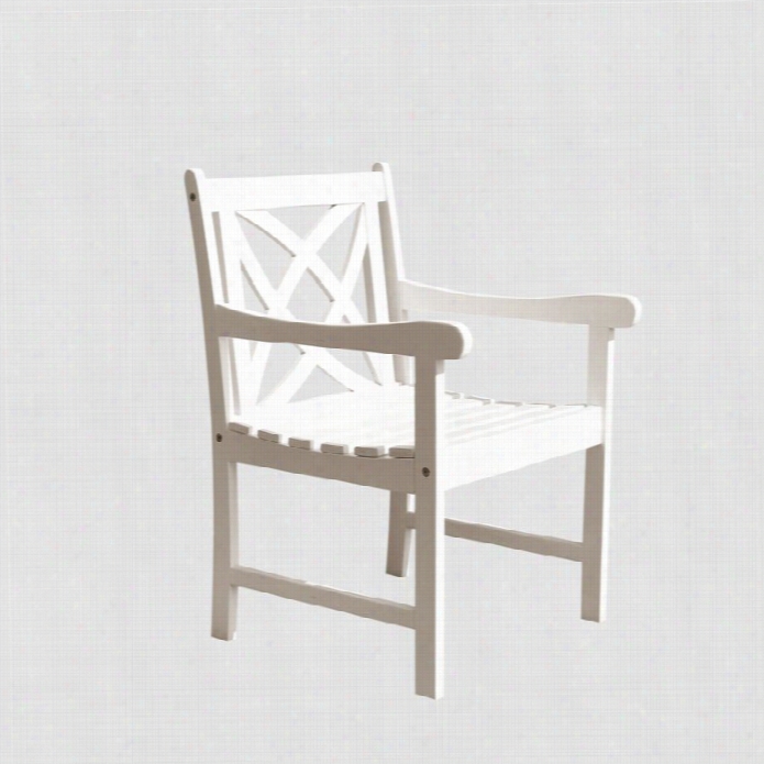 Vifah Bradley Outdoor Arj Chair In White