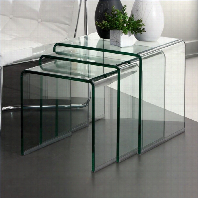 Zuuo Explorer Nesting Tables With Clear Glass