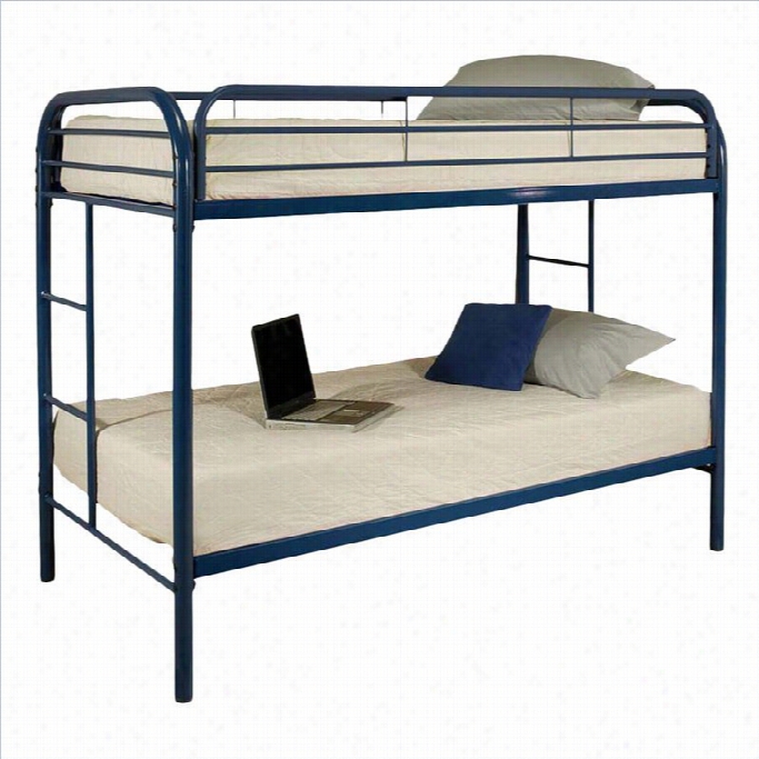 Amce Furniture Thomas Twin Bunk Bed In Bleu