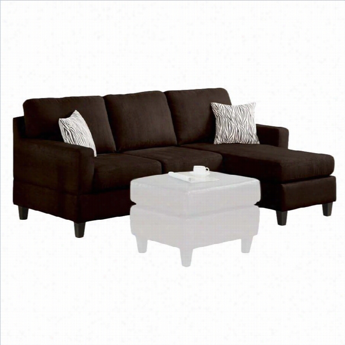 Acme Furniture Vogu Reverrsible Chaise Sectional In Chocolate