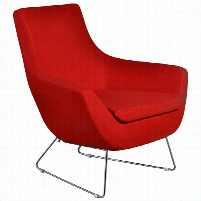Aeon Furniture Parker Upholstered Lounge Chair In Red