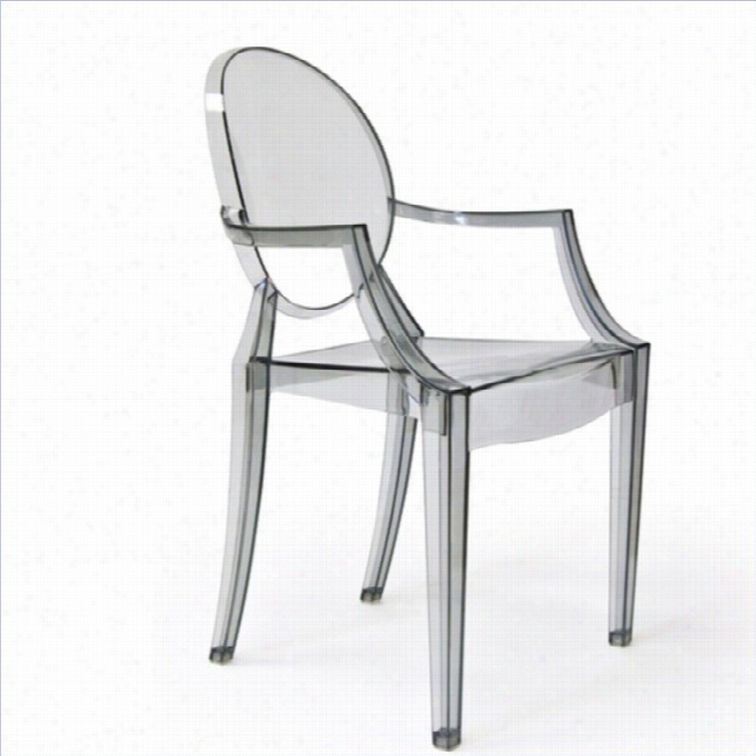 Aeon Furniture Specter Armdinnig Chair In Semi-transparent  Smoke (set Of 2)