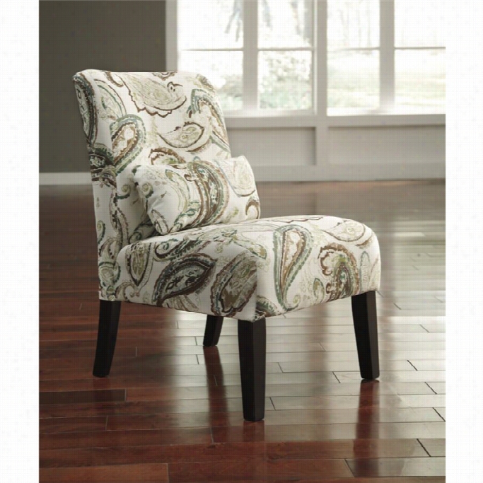 Ashley Annorra Chenille Armless Accent Chair N Paisley