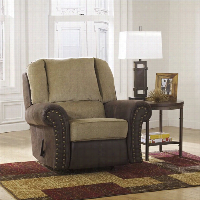 Ashley Vanndive Fabric Rocker Recliner In Sand