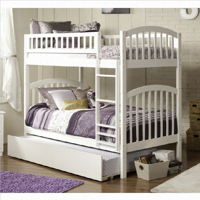 Atlantic Furniture Richland Bunk Twin Over Twin With Trundle In White