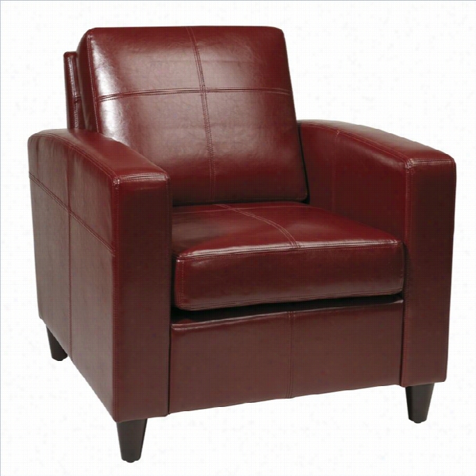 Avenue Six Venus Leather Lcub Chair  In Red