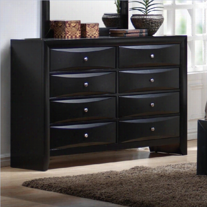 Coa Ster Briana 8 Drawer Dresser In Glossy Black Finsh