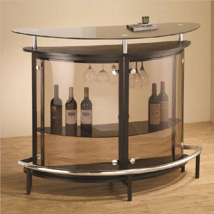 Coaster Contemporary Home Bar  Unit With Smoked Acrylic Front