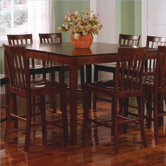 Coaster Pines Counter Height Dining Leg Dining Table Wiith Leaf I Nwalnut