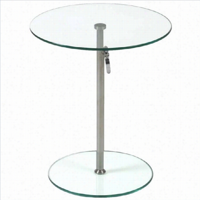 Eurostyle Radinka Side Table In Pure White/stainless