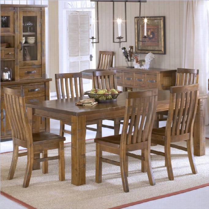 Hillsdale Outback 7 Piece Dining Set In Distressed Chestnut