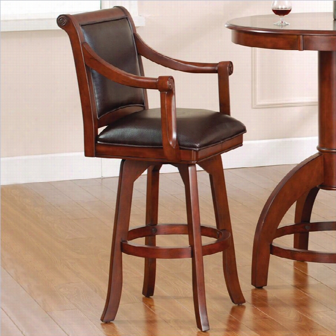 Hillsdale Palm Springs 30 Swivel Exclude Stool In Medium Brown Cherry