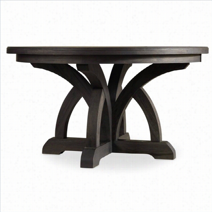 Hooker Furniture Corsica 54 Rouhd  Dining  Table Upon 18 Leaf In Dark Wood