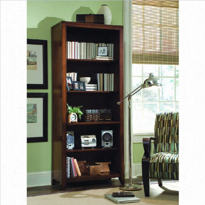 Hooker Furrnture Danforth Tall Bookcase In Rich Medium Brown