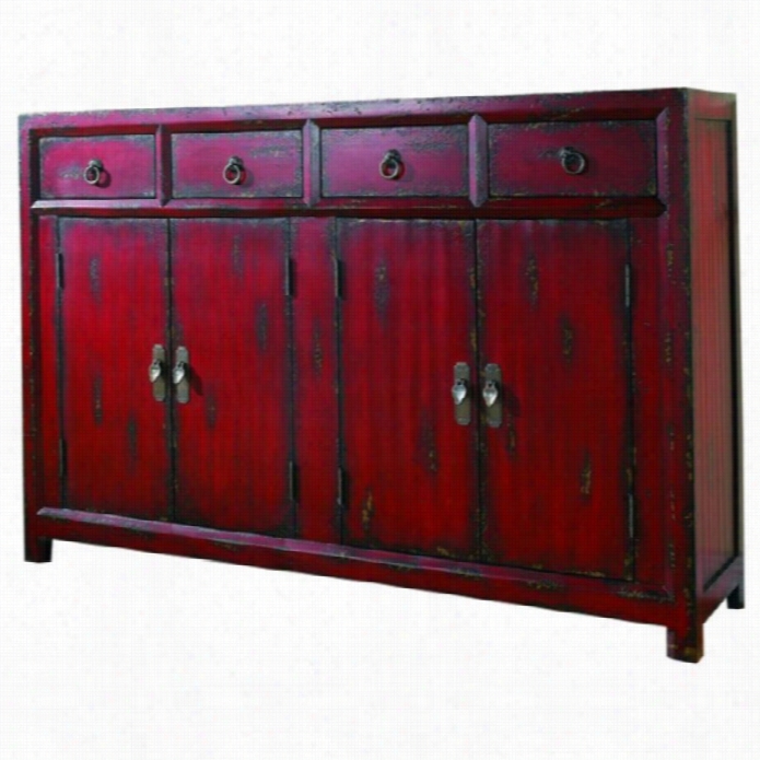 H Ooker Furniture Seven Seas 58 Red Asian Accnt Chest