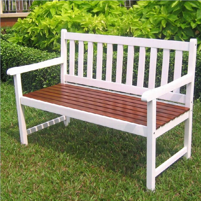 International  Caravan Highland Acaacia Two-tone 4-foot Patio Garden Bench