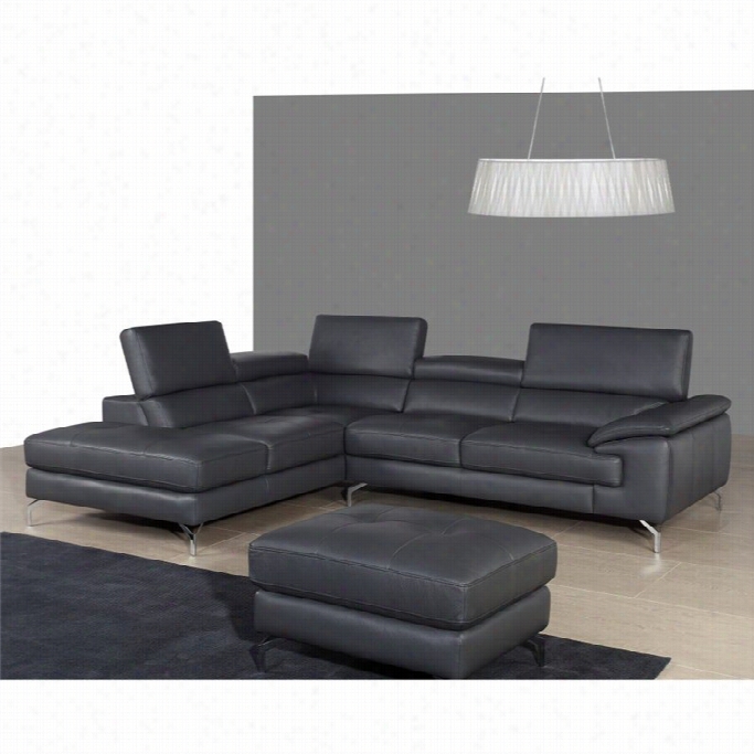 J&m Furniture A973 Italian Leather Left Ch Ai Se Sectional In Grey
