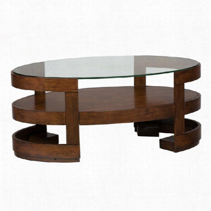 Jofran Avon Oval Wood Coffee Table In Birch