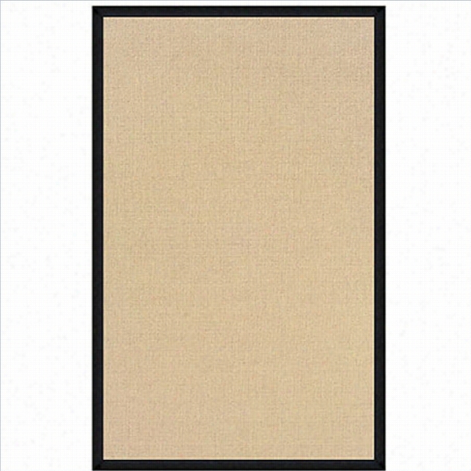 Linon Athena Leather Rug In Natrual And Black-4' X 6'