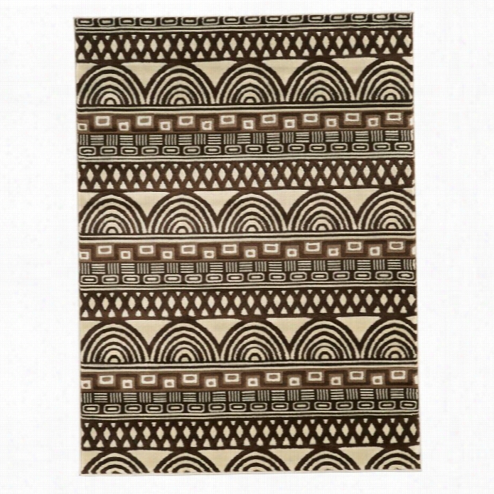 Lnion Roma 2' X 3' Lima Rug In Ivory And Chocolate